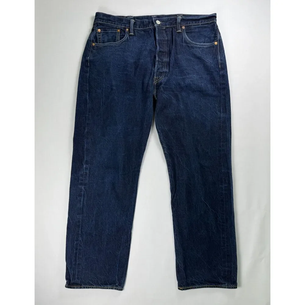 Levi’s 501 Straight Leg Jeans Dark Wash Button Fly 38x32